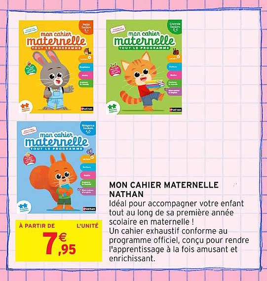 MON CAHIER MATERNELLE NATHAN
