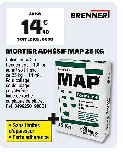 MORTIER ADHÉSIF MAP 25 KG