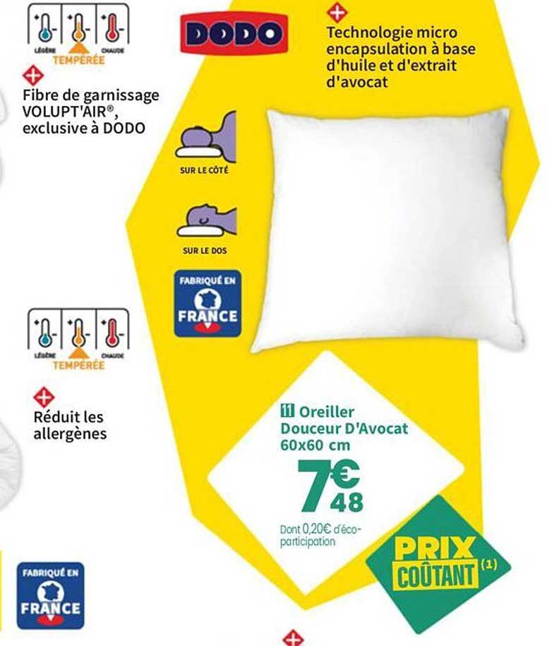Oreiller Douceur D'Avocat 60x60 cm