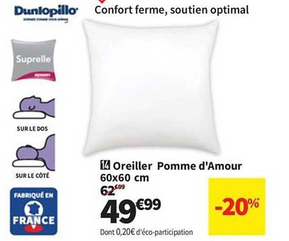 Oreiller Pomme d'Amour 60x60 cm