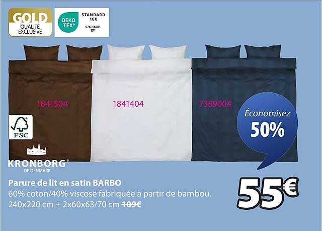 Parure de lit en satin BARBO