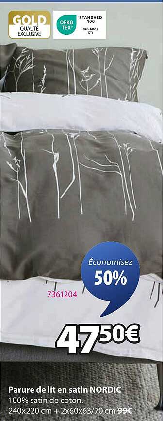 Parure de lit en satin NORDIC