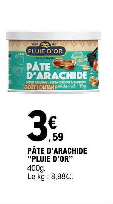PÂTE D'ARACHIDE "PLUIE D'OR"