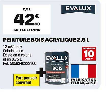 PEINTURE BOIS ACRYLIQUE 2,5 L