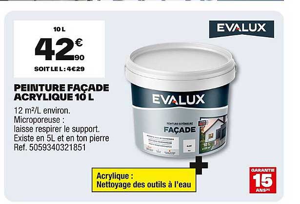 PEINTURE FAÇADE ACRYLIQUE 10 L