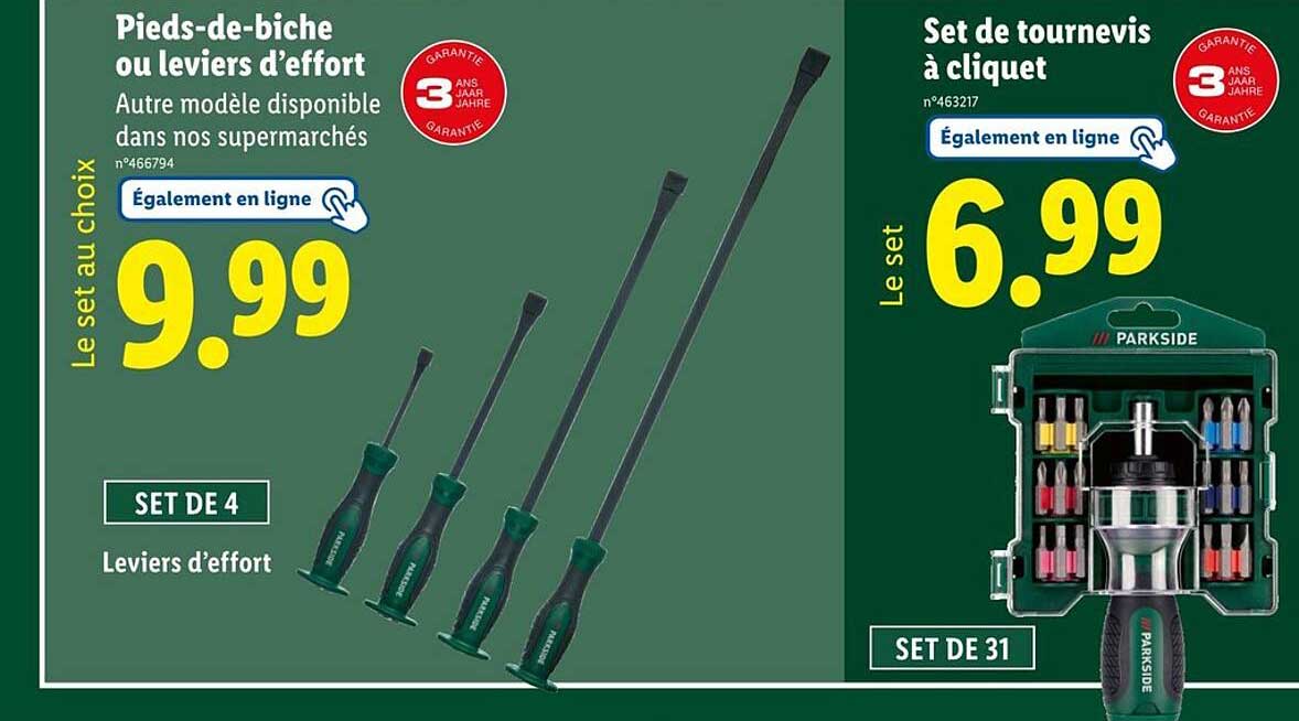 Pieds-de-biche ou leviers d’effort