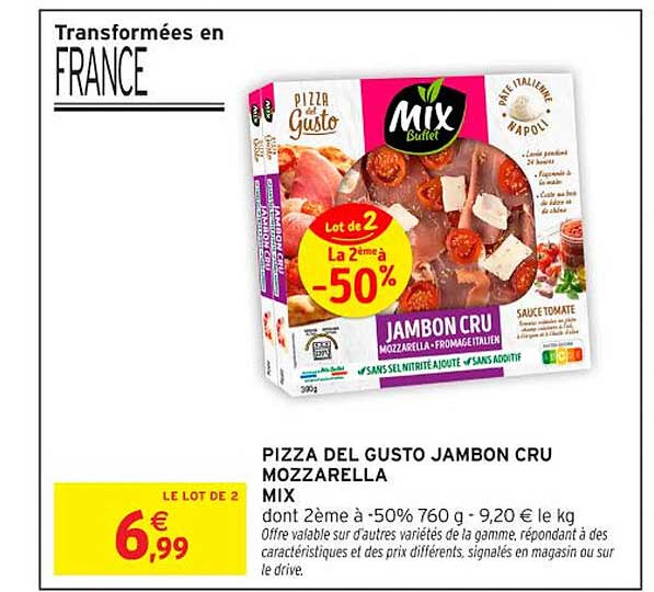PIZZA DEL GUSTO JAMBON CRU MOZZARELLA MIX