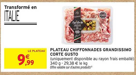 PLATEAU CHIFFONNADES GRANDISSIMO CORTE GUSTO