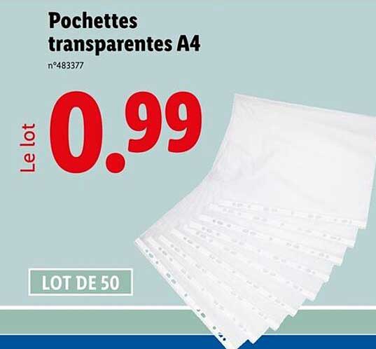 Pochettes transparentes A4