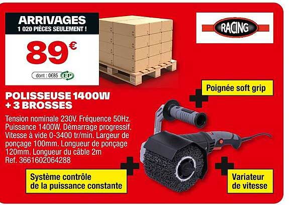 POLISSEUSE 1400W + 3 BROSSES