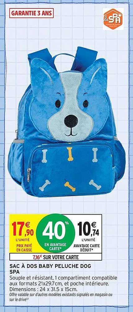 SAC À DOS BABY PELUCHE DOG SPA
