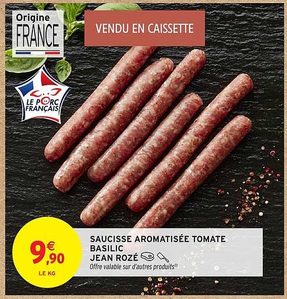 SAUCISSE AROMATISÉE TOMATE BASILIC
