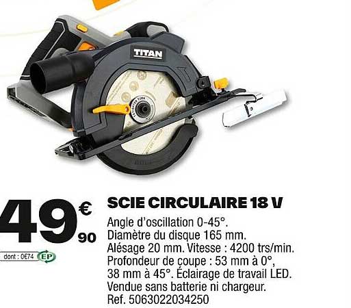 SCIE CIRCULAIRE 18 V