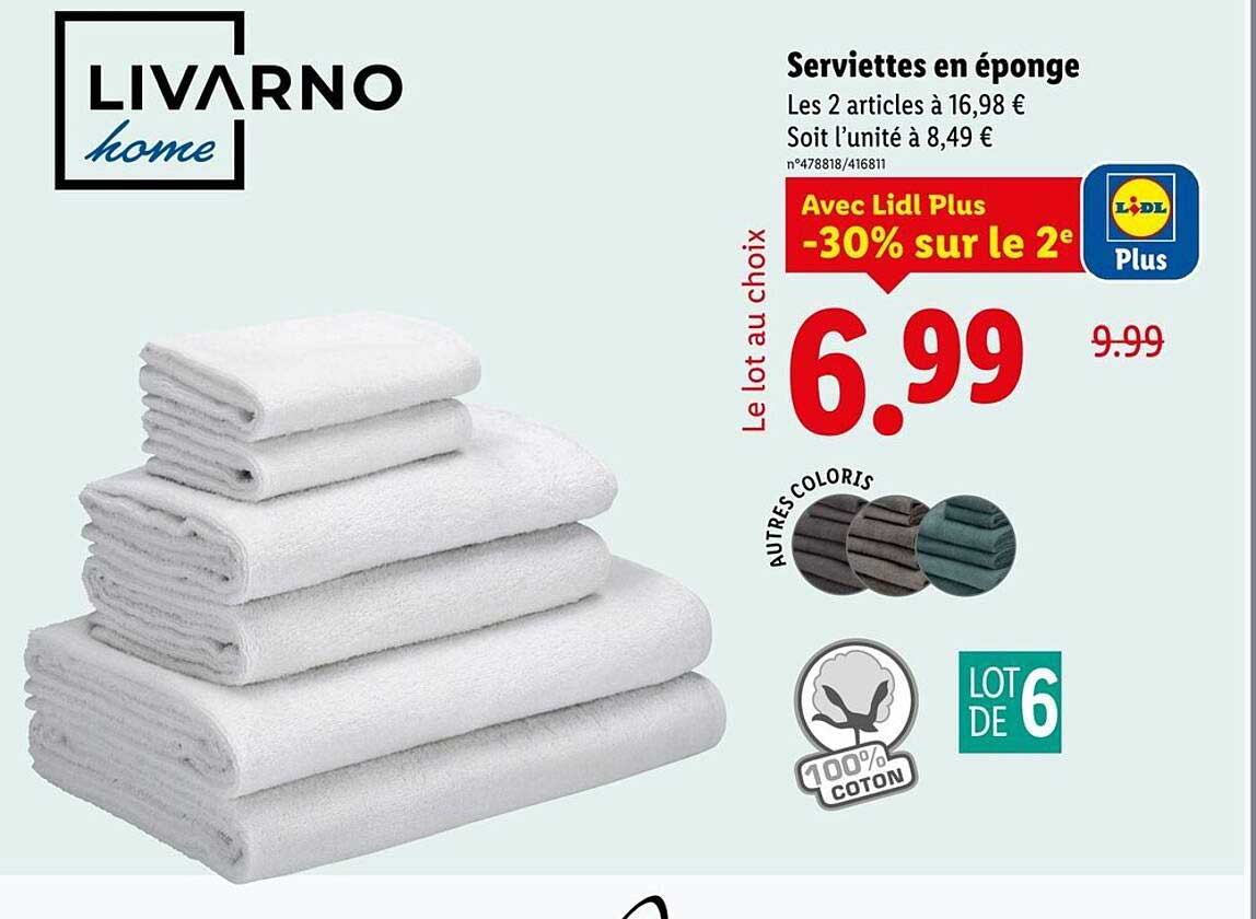 Serviettes en éponge