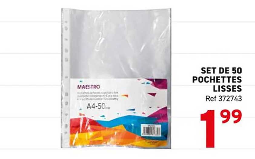 SET DE 50 POCHETTES LISSES