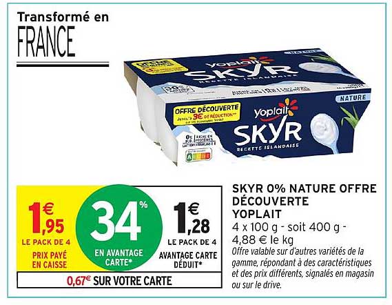 SKYR 0% NATURE OFFRE DÉCOUVERTE YOPLAIT