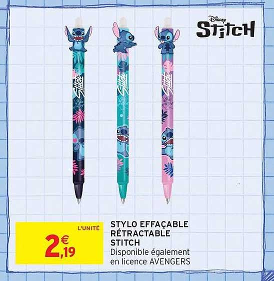 STYLO EFFACABLE RÉTRACTABLE STITCH