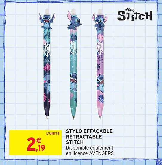 STYLO EFFACABLE RÉTRACTABLE STITCH
