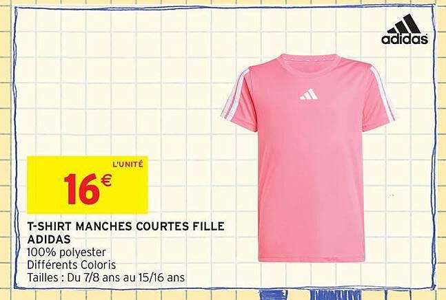 T-SHIRT MANCHES COURTES FILLE ADIDAS