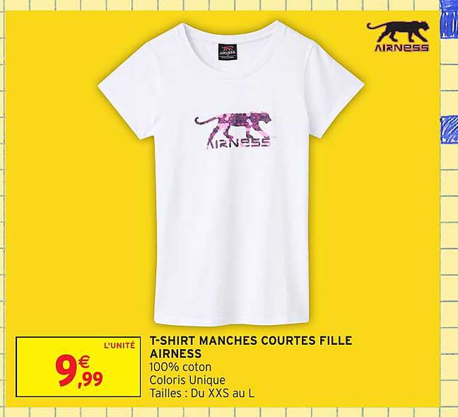 T-SHIRT MANCHES COURTES FILLE AIRNESS