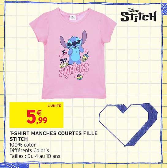 T-SHIRT MANCHES COURTES FILLE STITCH