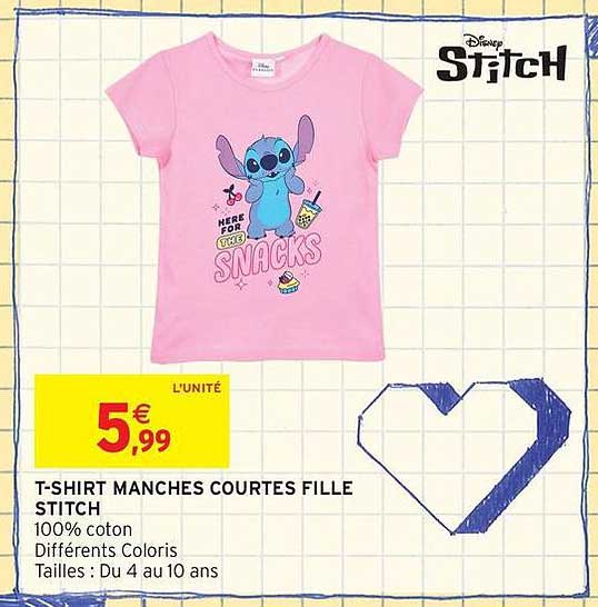 T-SHIRT MANCHES COURTES FILLE STITCH