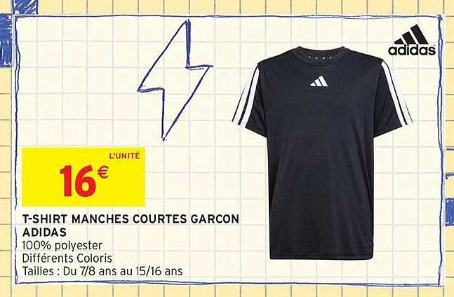 T-SHIRT MANCHES COURTES GARÇON ADIDAS