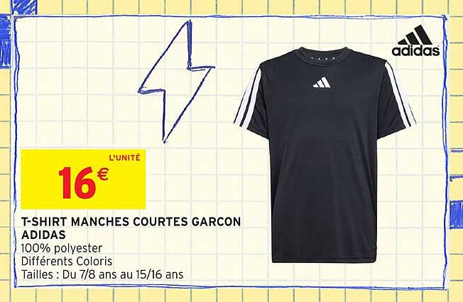 T-SHIRT MANCHES COURTES GARCON ADIDAS