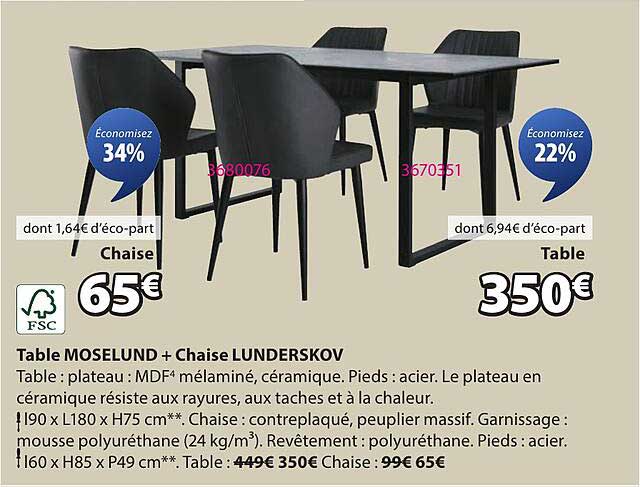 Table MOSELUND + Chaise LUNDERSKOV