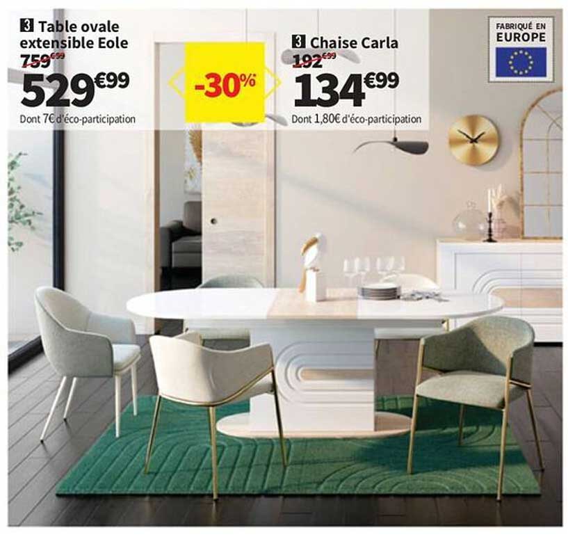 Table ovale extensible Eole