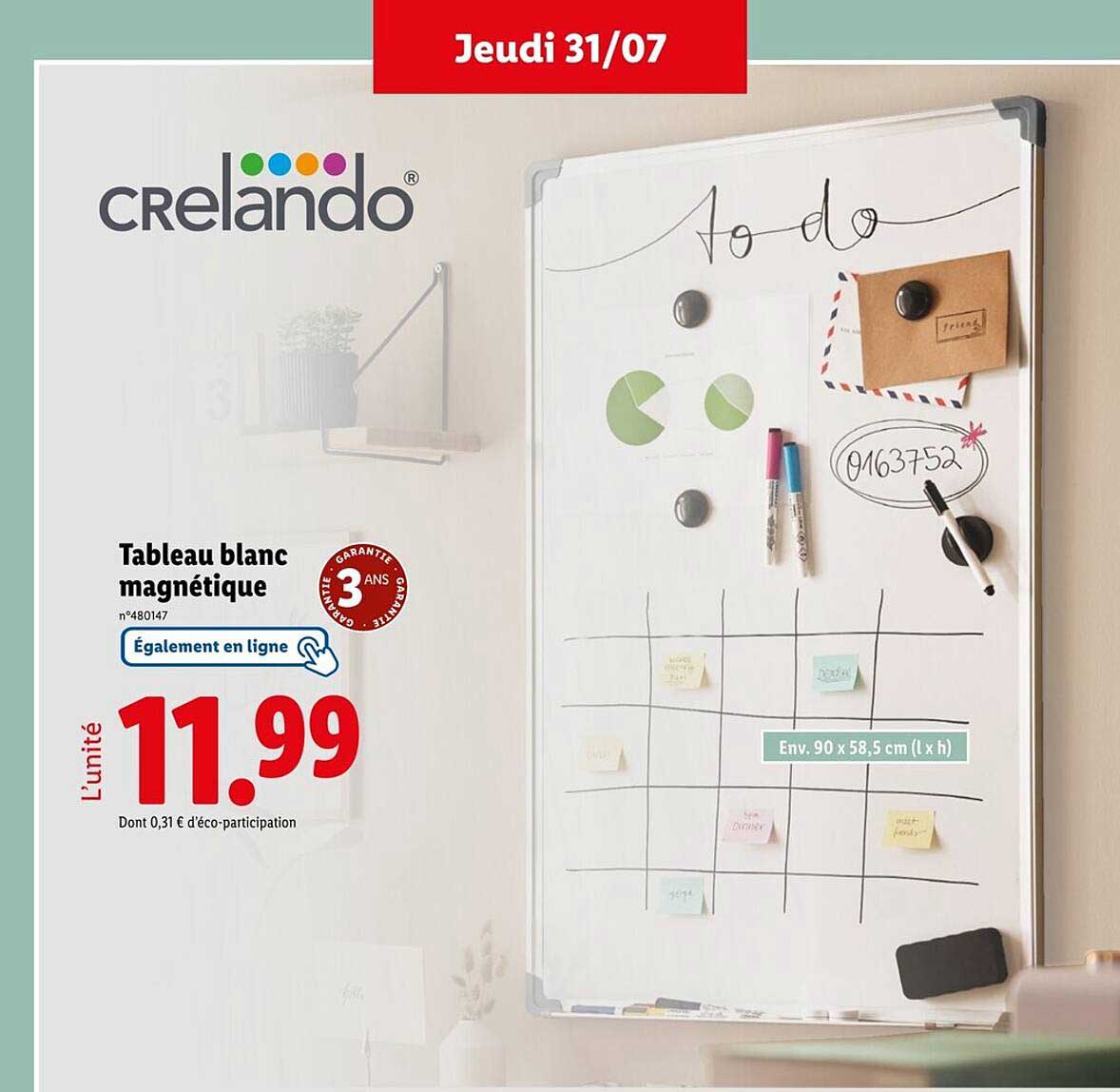 Tableau blanc magnétique