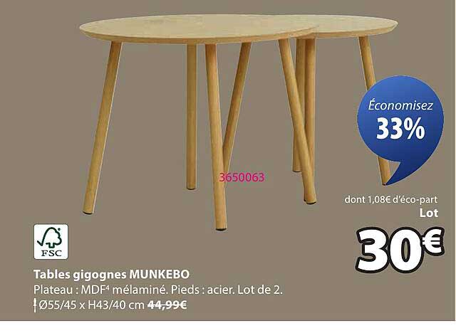 Tables gigognes MUNKEBO