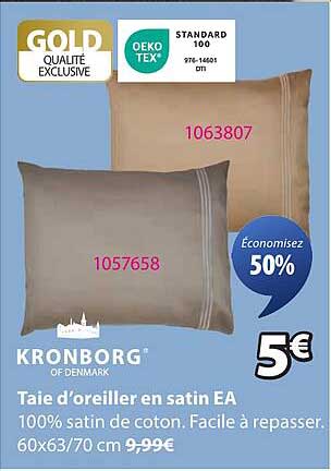 Taie d'oreiller en satin EA