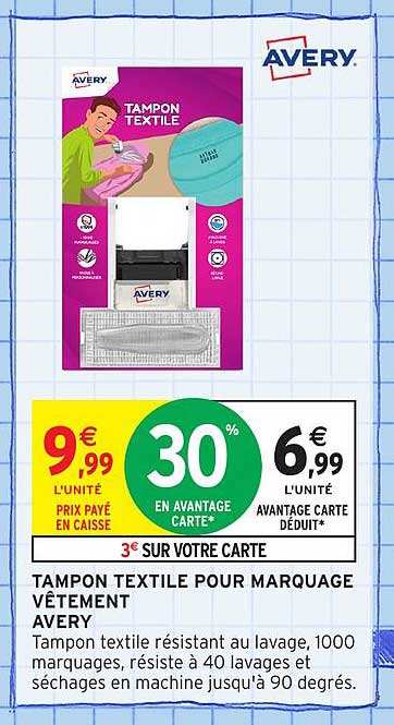 TAMPON TEXTILE POUR MARQUAGE VÊTEMENT AVERY