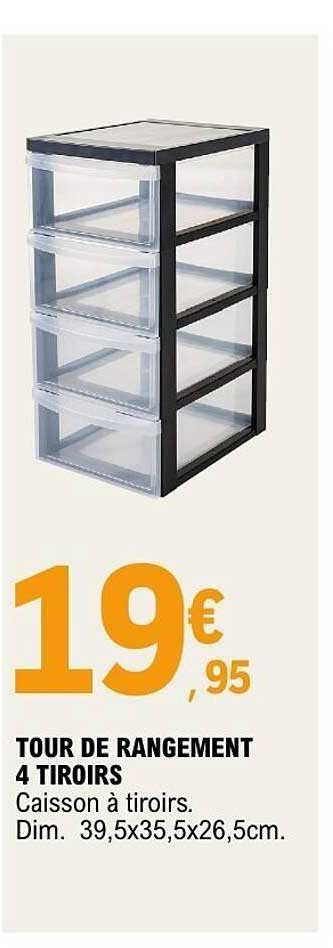 TOUR DE RANGEMENT 4 TIROIRS