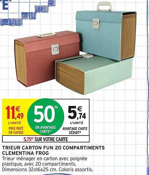 TRIEUR CARTON FUN 20 COMPARTIMENTS CLEMENTINA FROG