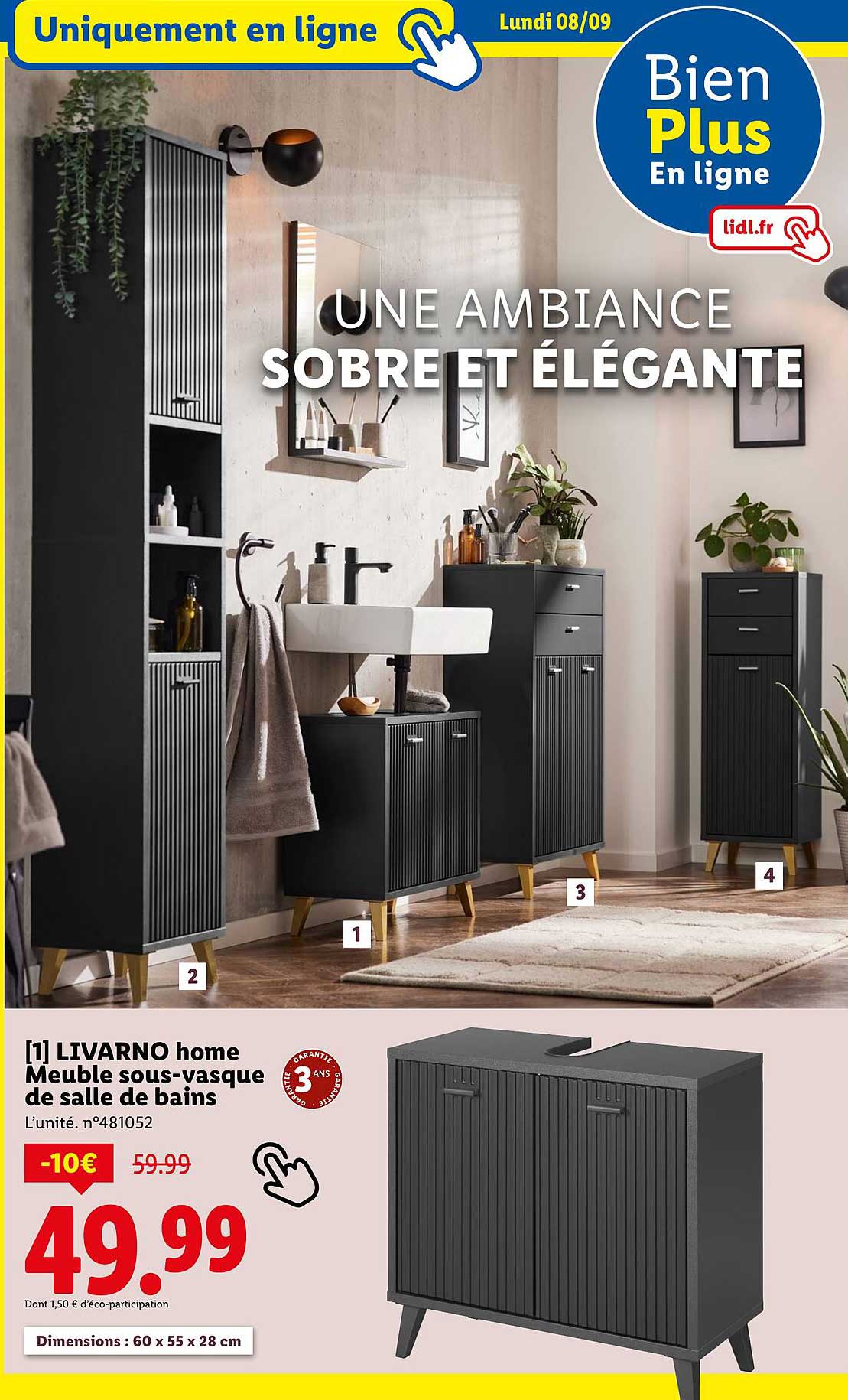 [1] LIVARNO home Meuble sous-vasque de salle de bains