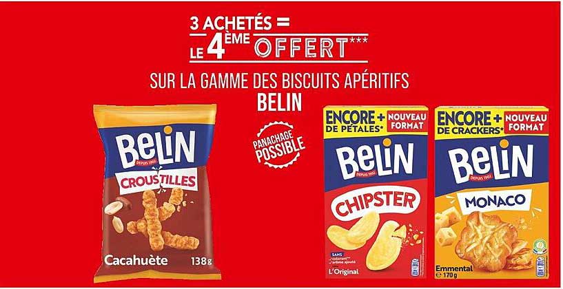 3 ACHETÉS = LE 4ÈME OFFERT*** SUR LA GAMME DES BISCUITS APÉRITIFS BELIN
