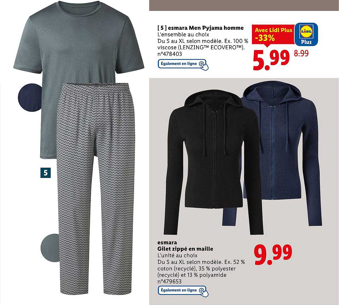 [5] esmara Men Pyjama homme L’ensemble au choix