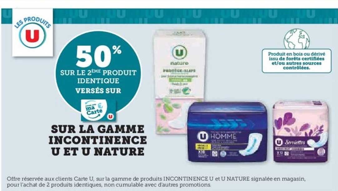 50% SUR LE 2ème PRODUIT IDENTIQUE