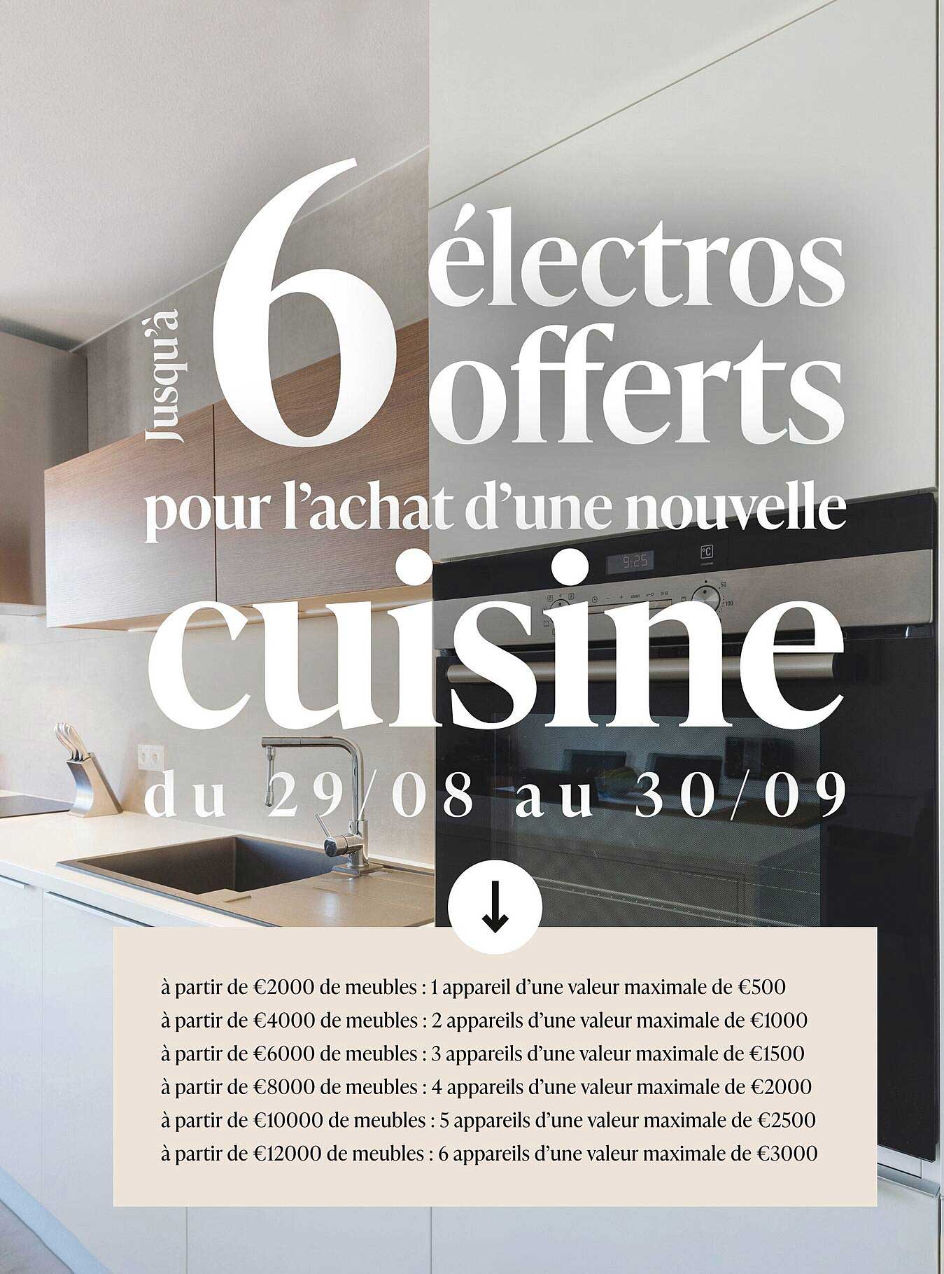 6 électros offerts pour l’achat d’une nouvelle cuisine