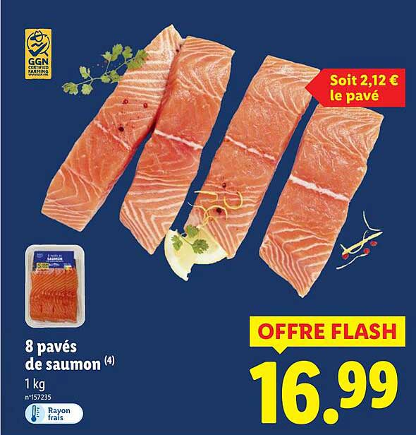 8 pavés de saumon