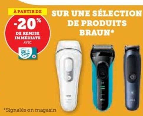 À partir de -20% de remise immédiate sur une sélection de produits Braun