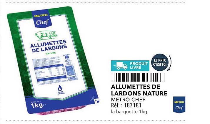 ALLUMETTES DE LARDONS NATURE
