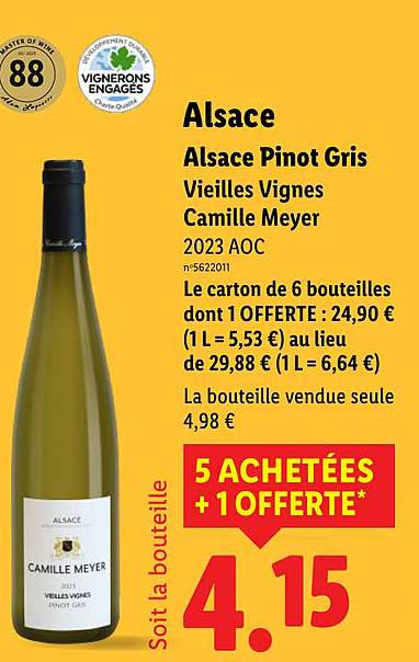 Alsace Pinot Gris Vieilles Vignes Camille Meyer 2023 AOC