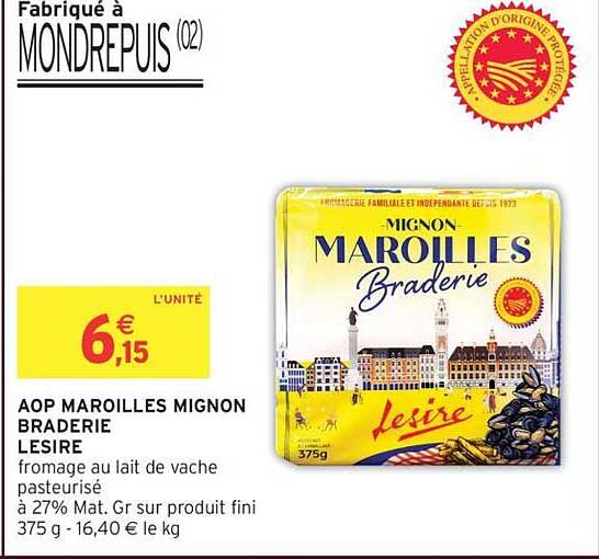 AOP MAROILLES MIGNON BRADERIE LESIRE