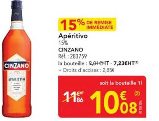 Aperitivo Cinzano 15%