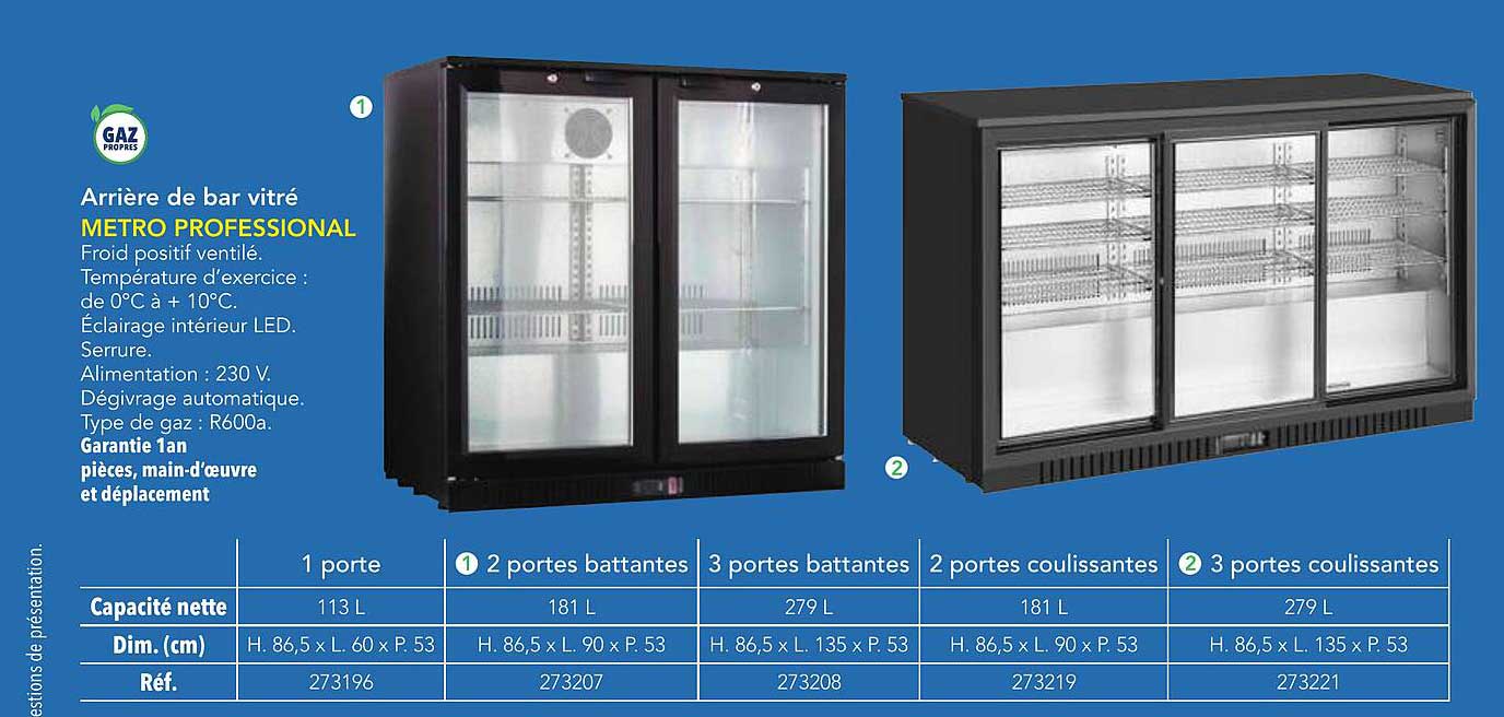 Arrière de bar vitré METRO PROFESSIONAL