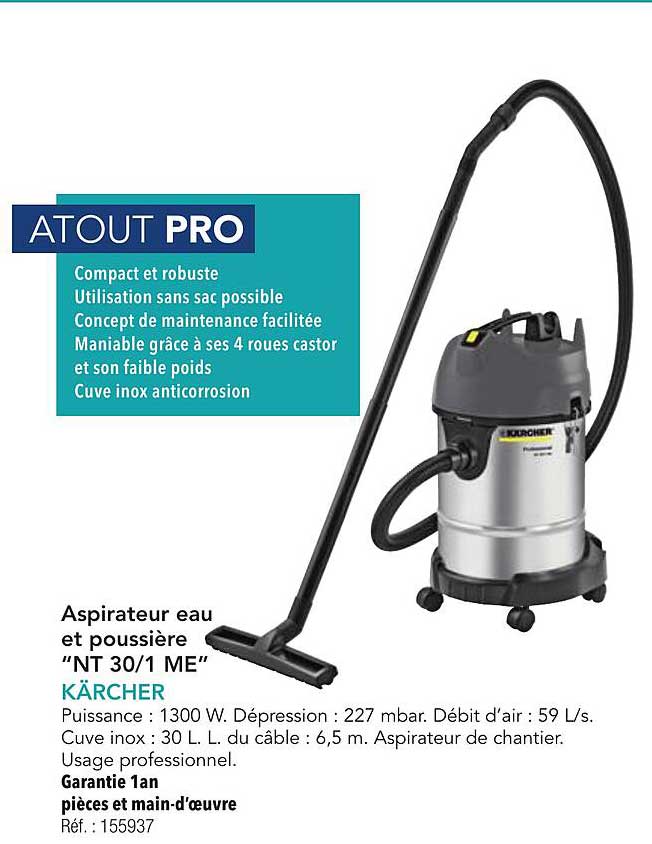 Aspirateur eau et poussière "NT 30/1 ME" KÄRCHER