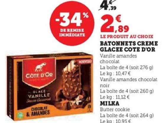 BATONNETS CREME GLACEE COTE D'OR